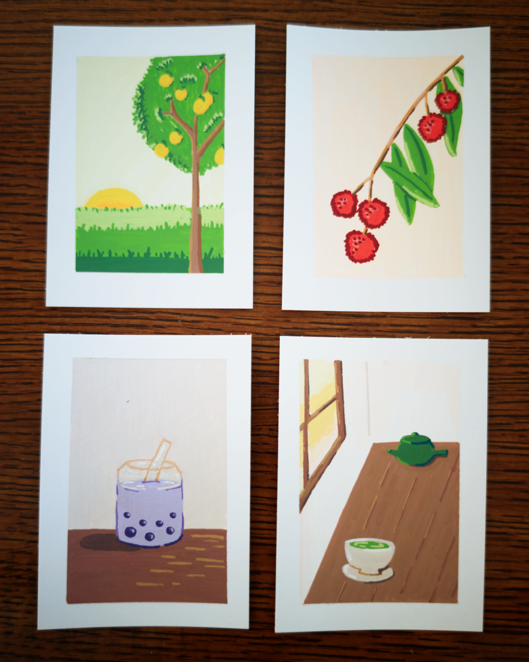 Taro Milk Tea - Original ACEO (2.5 x 3.5 in)