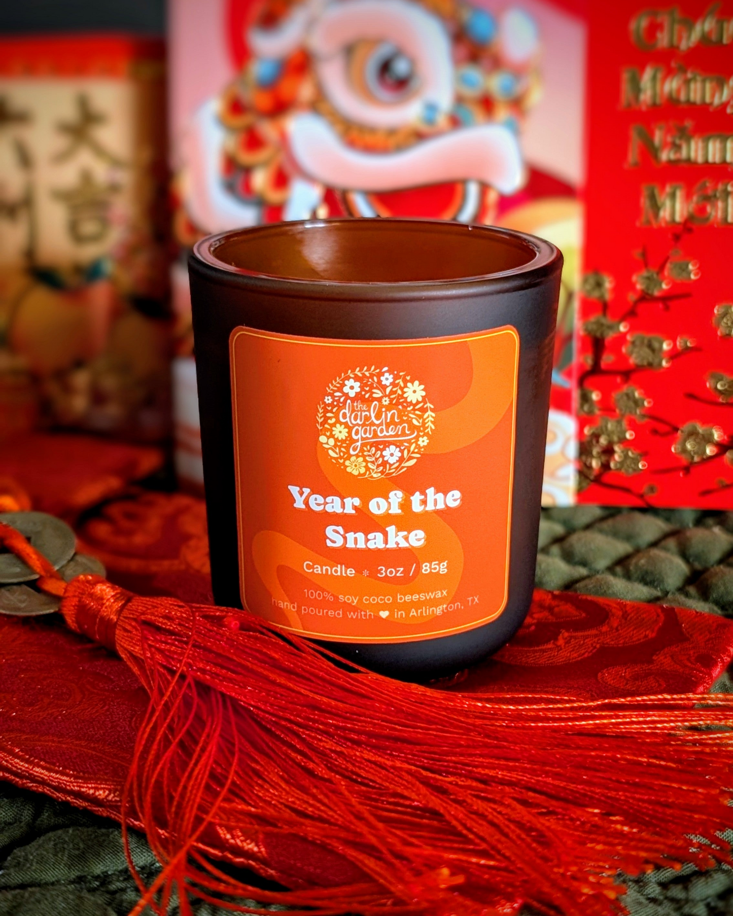 Year of the Snake Wood Wick Candle