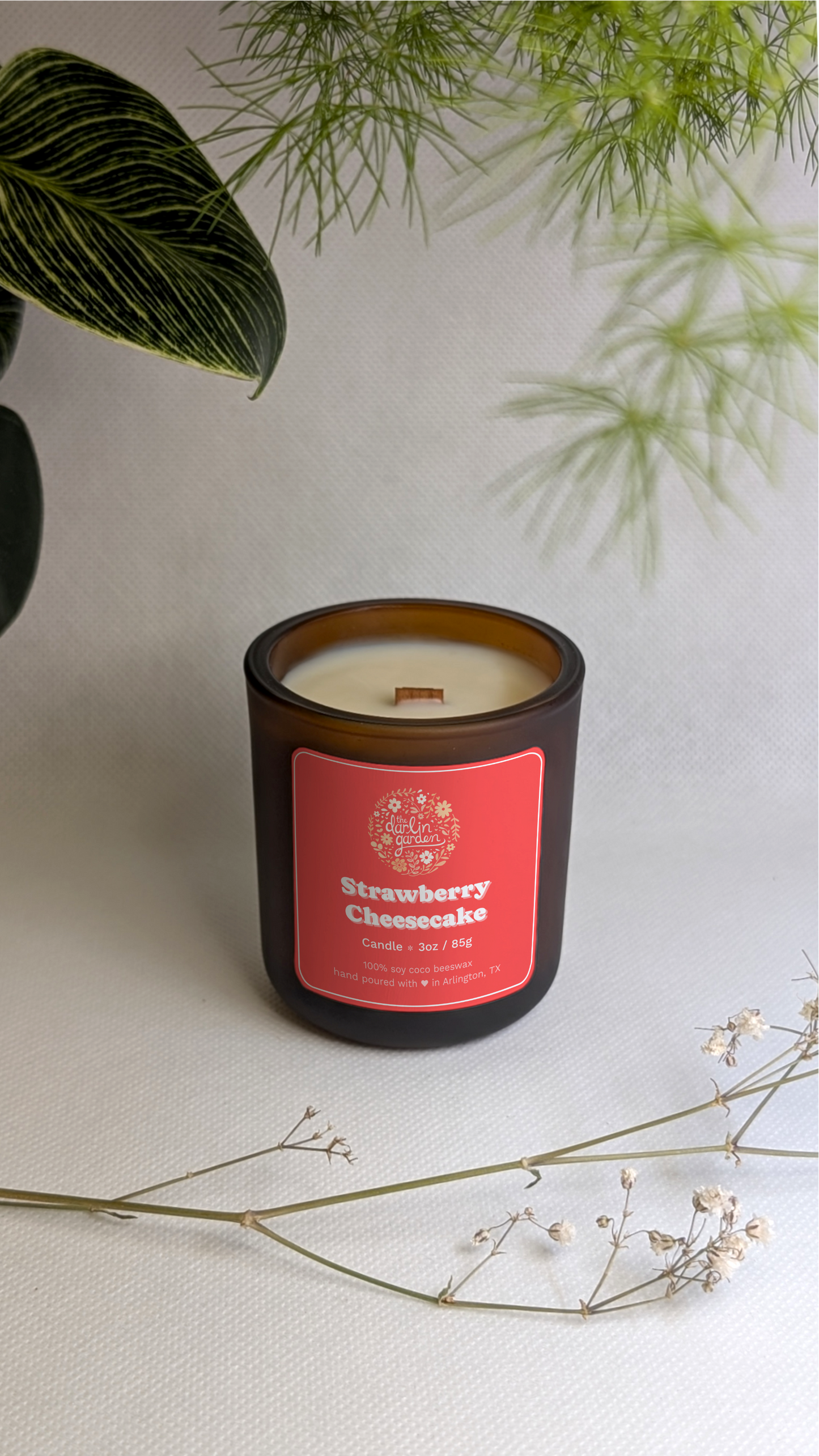 Strawberry Cheesecake Wood Wick Candle