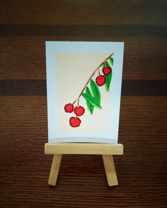Lychee Blossom - Original ACEO (2.5 x 3.5 in)