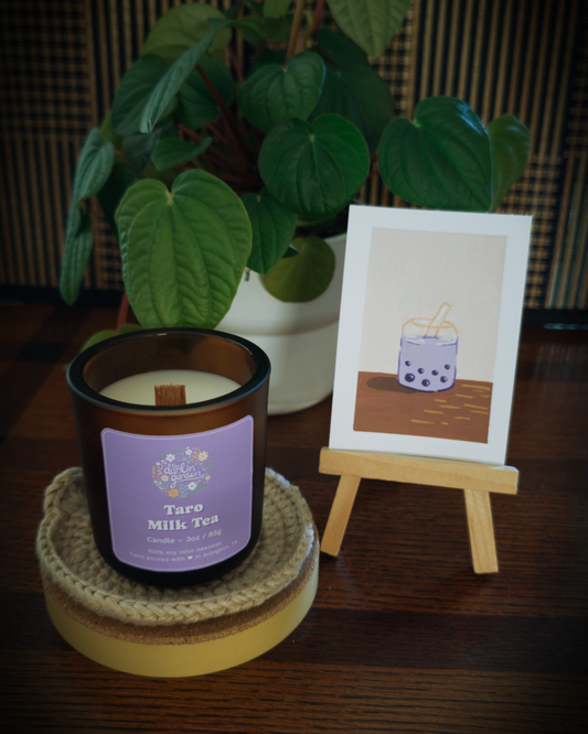 Taro Milk Tea Wood Wick Candle
